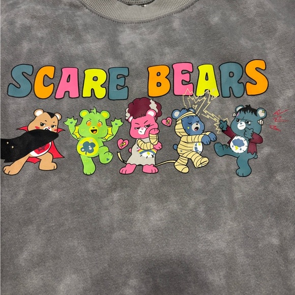 Gray Scare Bears Sweatshirt S Care Bears - Picture 1 of 4